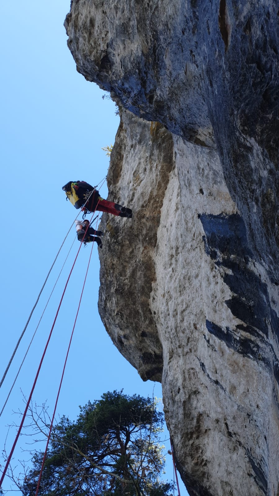 Travaux cordistes en falaise par Verde Cordis